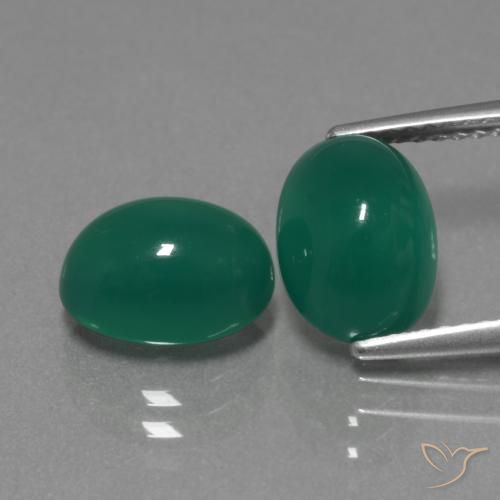 4.93ctw Natural Medium Green Agate, Oval, Translucent
