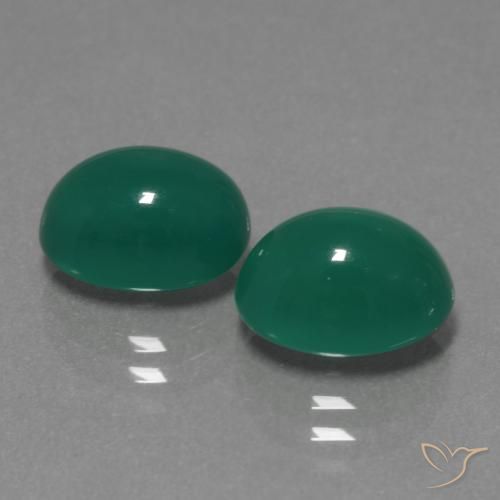 4.93 ctw Green Agate Stones, Natural Agate in Oval Cabochon Shape for Sale
