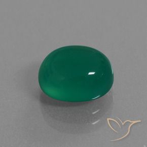 3.48 ct Green Agate Stone, Natural Agate in Oval Cabochon Shape for Sale