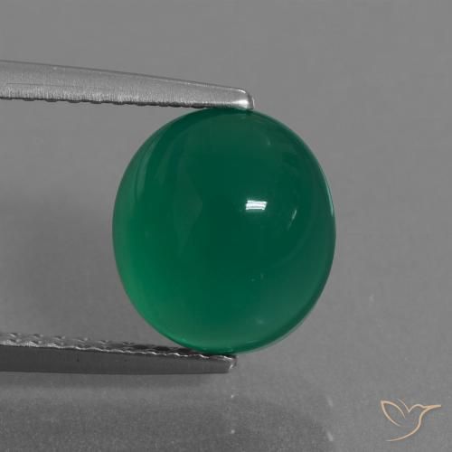 3.20ct Natural Forest Green Agate, Oval, Translucent
