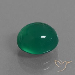 3.20 ct Green Agate Stone, Natural Agate in Oval Cabochon Shape for Sale