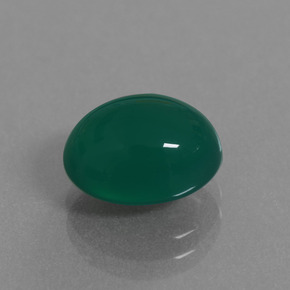 3.82 ct Green Agate Stone, Natural Agate in Oval Cabochon Shape for Sale