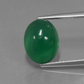 Yellowish Green Agate Gem - 3.8ct Oval Cabochon (ID: 443692)