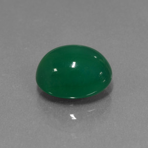 3.82 ct Green Agate Stone, Natural Agate in Oval Cabochon Shape for Sale