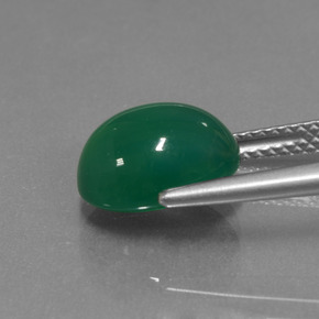 Agate Gemstone in 10.7 x 8.5 mm Size for Sale, Agate Stone in Yellowish Green Color