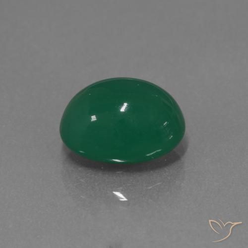 3.49 ct Green Agate Stone, Natural Agate in Oval Cabochon Shape for Sale