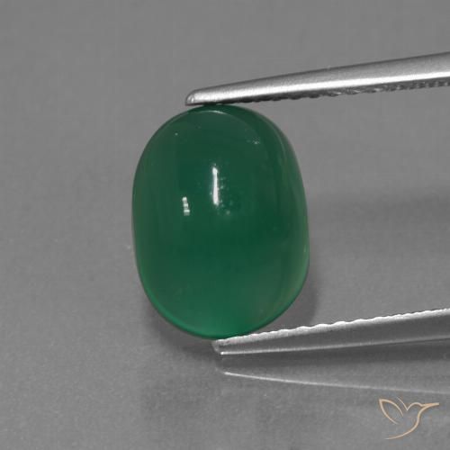 3.11ct Natural Forest Green Agate, Oval, Translucent