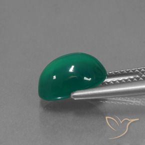 Agate Gemstone in 10.2 x 7.3 mm Size for Sale, Agate Stone in Cool Green Color