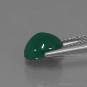 Agate Gemstone in 10 x 8 mm (calibrated) Size for Sale, Agate Stone in Medium Dark Green Color