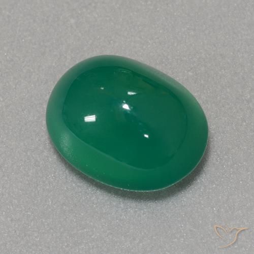 Agate Gemstone in 10.4 x 8.1 mm Size for Sale, Agate Stone in Medium Green Color