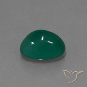 3.39 ct Green Agate Stone, Natural Agate in Oval Cabochon Shape for Sale