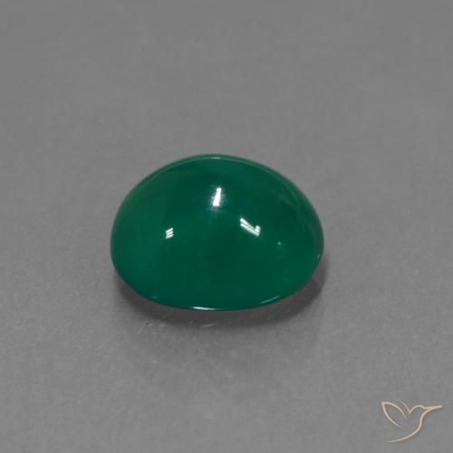 3.23 ct Green Agate Stone, Natural Agate in Oval Cabochon Shape for Sale