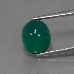 Зеленый Агат Камень - 3ct Овал Кабошон (ID: 443744)