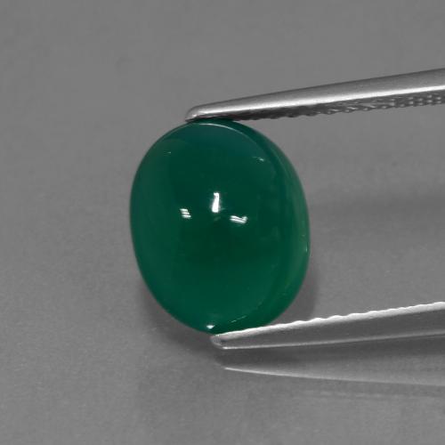 10 x 8,3mm Agata verde Ovale cabochon dall'India, peso di 3,07 ct, pietra preziosa naturale Tinto in purezza Translucent, Agata 1pz - il colore è Verde, durezza Mohs di 6,5 - 7 adatto per gioielli da indossare ogni giorno, Photo A