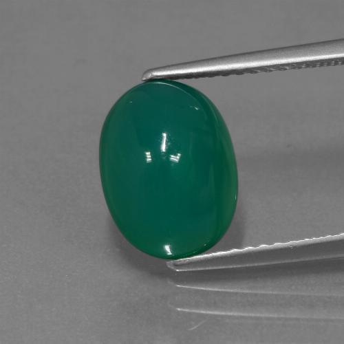 Cool Green Агат Камень - 3ct Овал Кабошон (ID: 443750)