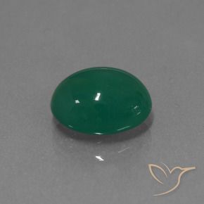 3.17 ct Green Agate Stone, Natural Agate in Oval Cabochon Shape for Sale