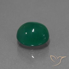 3.65 ct Green Agate Stone, Natural Agate in Oval Cabochon Shape for Sale