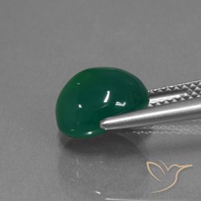 Agate Gemstone in 9.8 x 8.6 mm Size for Sale, Agate Stone in Forest Green Color