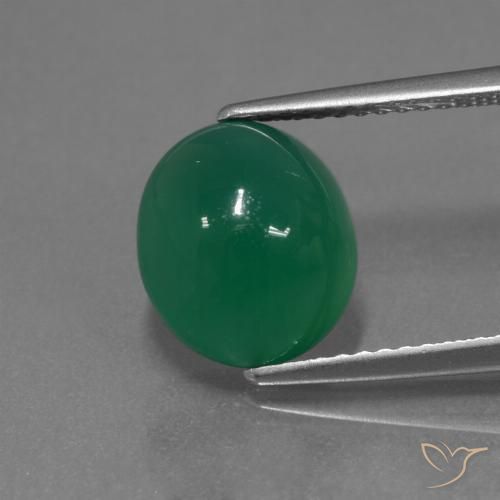 3.72ct Natural Warm Green Agate, Oval, Translucent