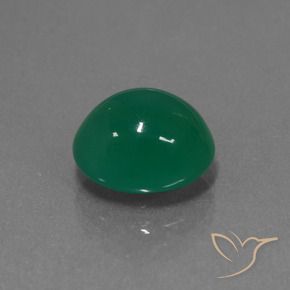 3.72 ct Green Agate Stone, Natural Agate in Oval Cabochon Shape for Sale