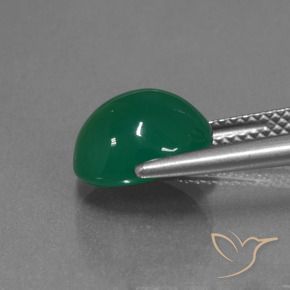 Agate Gemstone in 10.2 x 8.9 mm Size for Sale, Agate Stone in Warm Green Color