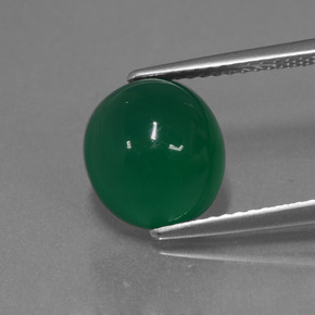 Medium Green Agate Gem - 3.6ct Oval Cabochon (ID: 443766)