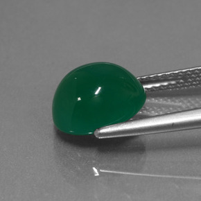 Agate Gemstone in 9.9 x 9 mm Size for Sale, Agate Stone in Medium Green Color