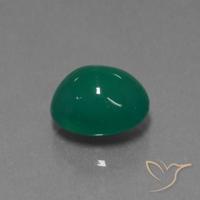 3.61 ct Green Agate Stone, Natural Agate in Oval Cabochon Shape for Sale