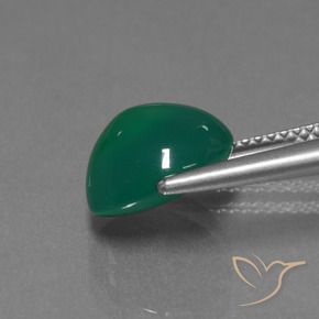 Agate Gemstone in 10.2 x 8.8 mm Size for Sale, Agate Stone in Forest Green Color
