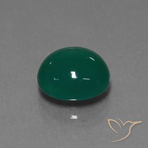 3.61 ct Green Agate Stone, Natural Agate in Oval Cabochon Shape for Sale