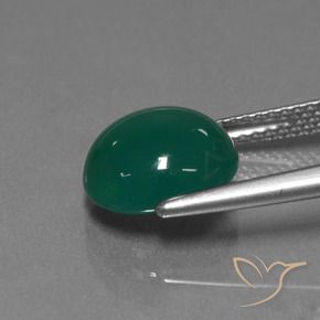 Agate Gemstone in 10.2 x 9.6 mm Size for Sale, Agate Stone in Medium Green Color