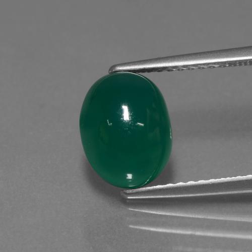 Green Agate Gem - 3ct Oval Cabochon (ID: 443788)