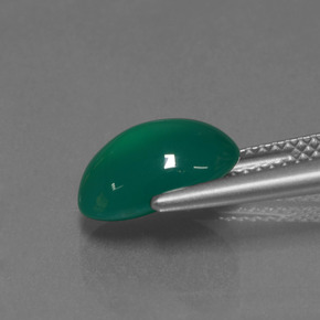 Agate Gemstone in 10.9 x 7.2 mm Size for Sale, Agate Stone in Green Color