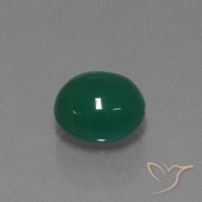 3.42 ct Green Agate Stone, Natural Agate in Oval Cabochon Shape for Sale
