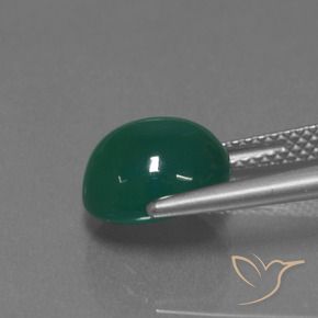 Agate Gemstone in 9.8 x 8.8 mm Size for Sale, Agate Stone in Medium Green Color