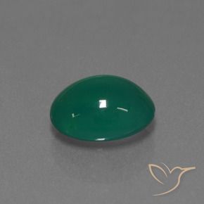3.23 ct Green Agate Stone, Natural Agate in Oval Cabochon Shape for Sale