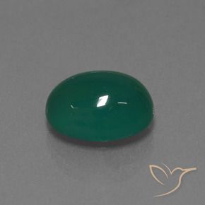 3.76 ct Green Agate Stone, Natural Agate in Oval Cabochon Shape for Sale