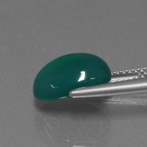 Agate Gemstone in 11.2 x 8 mm Size for Sale, Agate Stone in Green Color