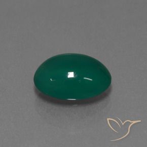 3.15 ct Green Agate Stone, Natural Agate in Oval Cabochon Shape for Sale