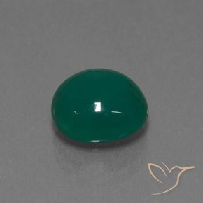 3.53 ct Green Agate Stone, Natural Agate in Oval Cabochon Shape for Sale