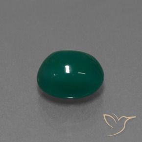 3.49 ct Green Agate Stone, Natural Agate in Oval Cabochon Shape for Sale