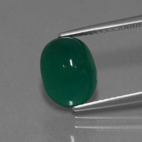 Green Agate Gem - 3.2ct Oval Cabochon (ID: 443844)