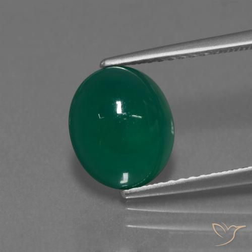 3.04ct Natural Medium Green Agate, Oval, Translucent
