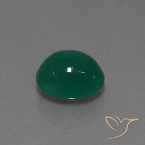 3.04 ct Green Agate Stone, Natural Agate in Oval Cabochon Shape for Sale