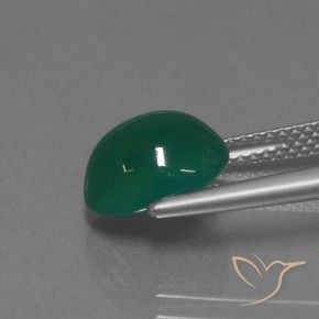 Agate Gemstone in 9.9 x 8.4 mm Size for Sale, Agate Stone in Medium Green Color