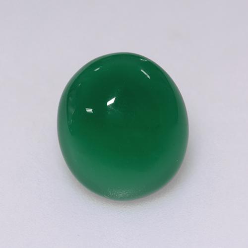 Verde bosque Ágata Gema - 3.1ct Cabujón Óvalo (ID: 443859)
