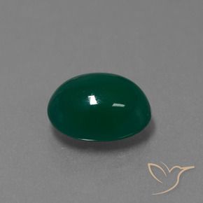 3.88 ct Green Agate Stone, Natural Agate in Oval Cabochon Shape for Sale