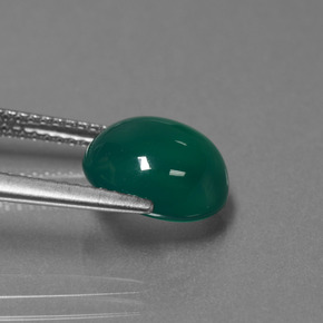 Agate Gemstone in 10.1 x 9.2 mm Size for Sale, Agate Stone in Medium Dark Green Color