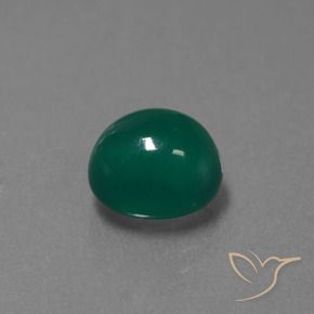 3.44 ct Green Agate Stone, Natural Agate in Oval Cabochon Shape for Sale