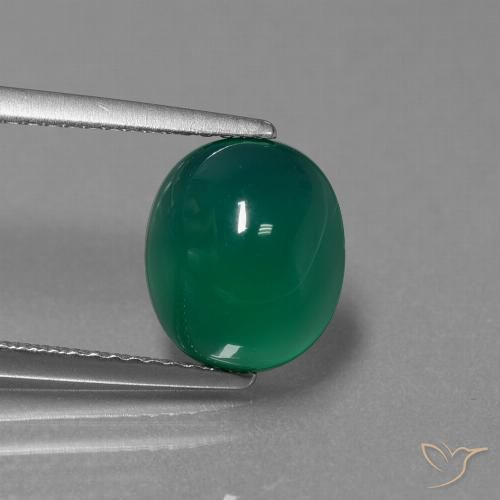 3.03ct Natural Medium Green Agate, Oval, Translucent
